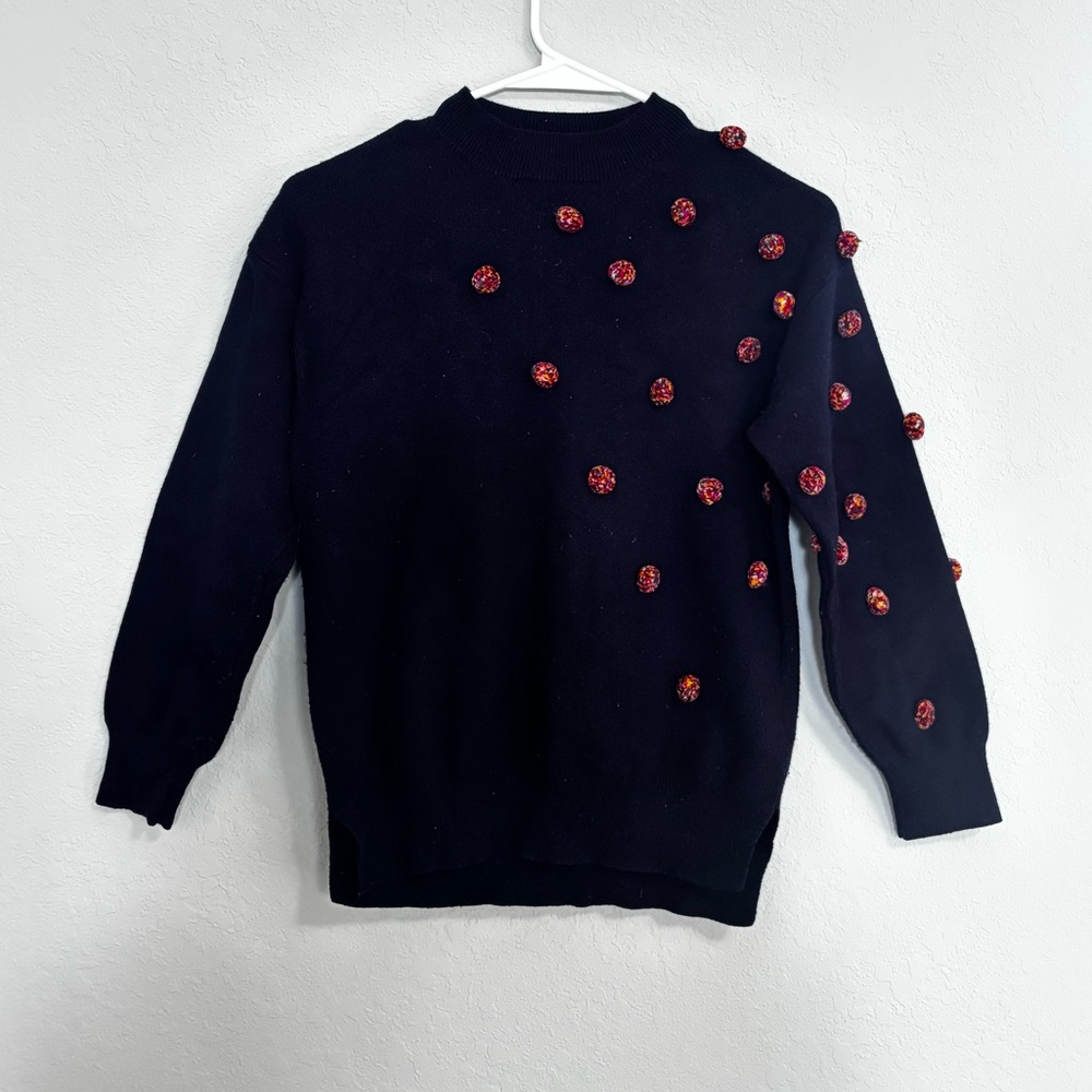 Zara Knitwear Sweater in Navy Blue